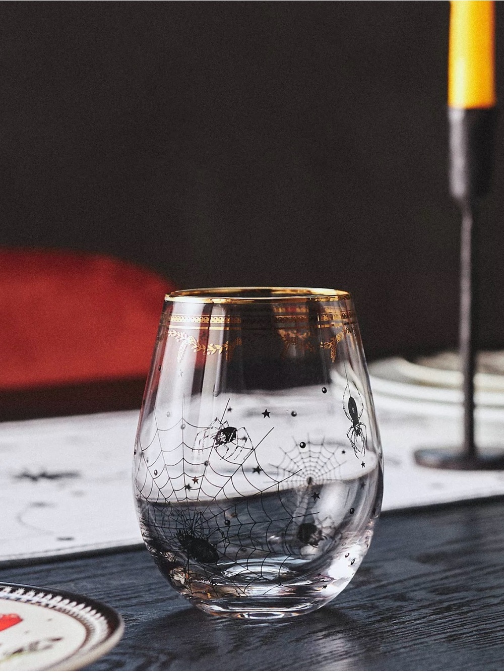 NEW Anthropologie x Florence Balducci Halloween Stemless Wine Glass, Spider 🕷️